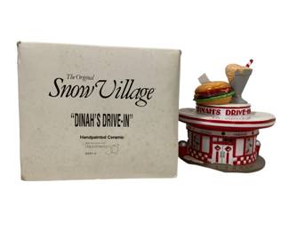 1155 - Dept 56 Snow Village Dinah's Drive-In 9 x 7 You are buying a used as-is electric/electronic item. We do not guarantee all components are present, and if it is not expressly stated, it is untested.