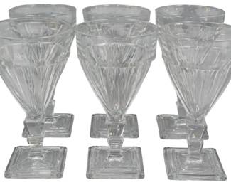 687 - 6 Heisey Signed Twist Water Goblets 7"