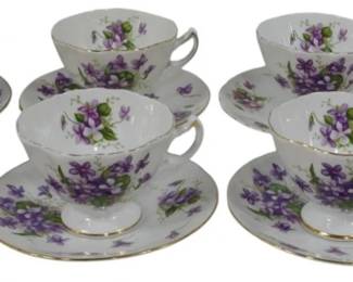 846 - Rossetti Spring Violets Service for 6 Dessert Set 18 pc