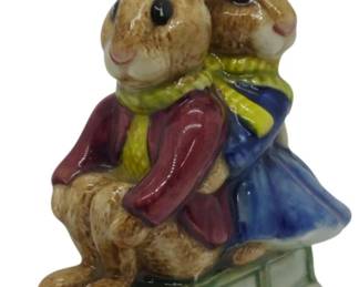 782 - Billie and Bunty Bunnykins "Sleigh Ride" Figure 3.5" Royal Doulton
