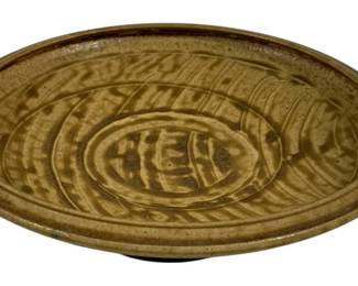 1004 - Signed Art Pottery Handled Bowl 10.5"