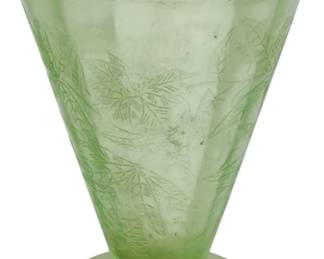 768 - Uranium Green Depression Tumbler 5"