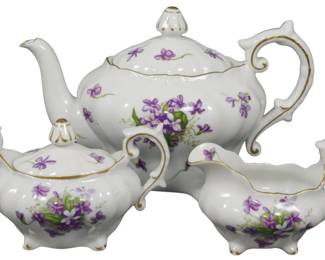706 - Spring Violets 3pc Rosetti Tea Set
