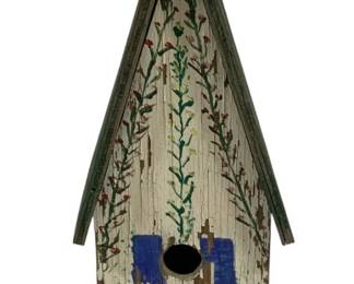 1014 - Hand Painted Wood Birdhouse 17 x 6 x 6