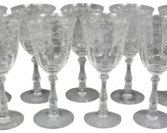 708 - 9 Fostoria Navarre Water Goblets 8"