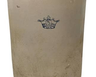 1100 - Vintage 5 Gallon Stoneware Crock 14 x 12