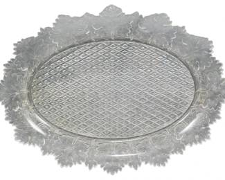 699 - Oval Pressed Glass Platter 9 x 13
