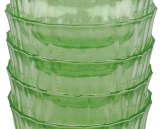 772 - 5 Uranium Green Bowls 1.5 x 4