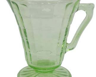 756 - Uranium Green Depression Creamer 4.5"