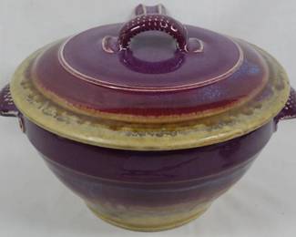 650 - Pottery 3 Pc Soup Tureen 7x12x12