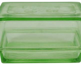 741 - Uranium Green Refrigerator Dish 3.5 x 6 x 3.5
