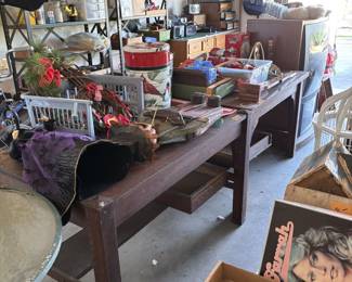 Library tables in garage