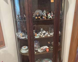 Curio cabinet with dog collection plus more