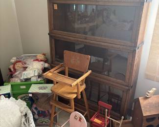 Barrister cabinet and doll furniture