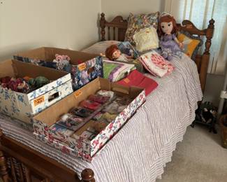 Tell City full bed with purple chenille bedspread
Matching night table