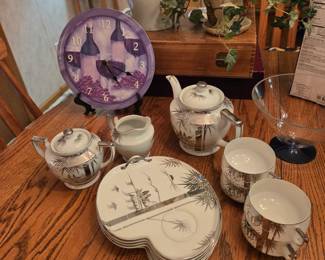 Hakusan China Tea Luncheon Set made in Occupied Japan (1945-1952); Wall Clock and much more