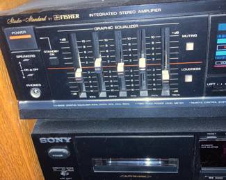 Fisher Stereo Amplifier; Sony High Density Cassette Player