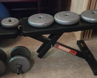 Weider Weight Bench with Weights