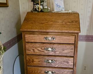 Oak Lingerie Chest; Silk Floral Displays
