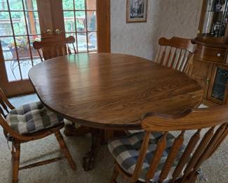 Oval Oak Dining Table with 6 Chairs