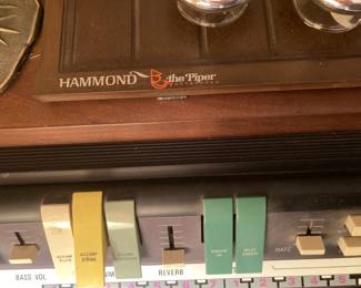 Hammond "The Pipe Autochord" Organ with stool and music