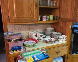 Glassware; Mugs; Set of Dinnerware; Roasters; Lots of Kitchen Supplies and much more!