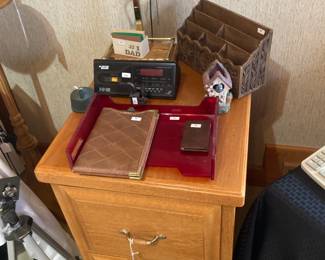 Two Drawer Wood File Cabinet; Office Supplies and more