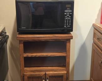 Microwave; Oak Wood Microwave Stand; Recipe Boxes