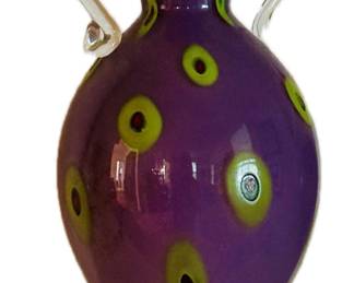 Hand blown tall artglass vase