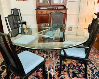 Vintage Acrylic base glass top table