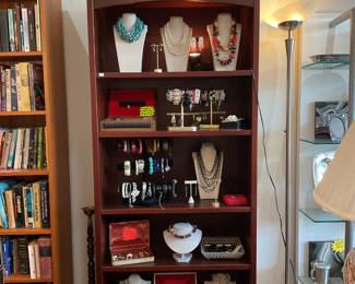Cherry wood bookshelf 75” x 32” x 14”