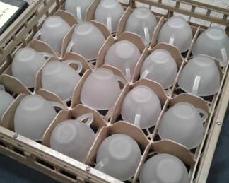 Mixed tableware, Frost Stain Cups 119 ea. sugar bowls 30 ea. stain creamers 5 ea