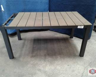 Iron works Coffee table, wood plank's table top surface size 35x62x30" 