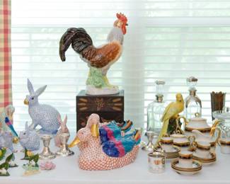 A wide assortment of Herend figures and dishware is available.