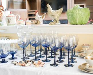 Randy Strong Wine Glasses, pulled feather