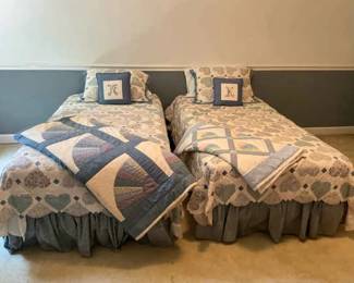 Floral Blue Heart Bedding 