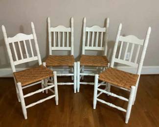 Four White Wooden Chairs