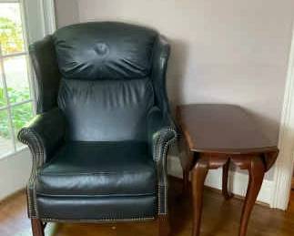 Black Leather Chair Drop Leaf Table 
