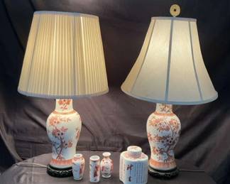 Orange Floral Lamps