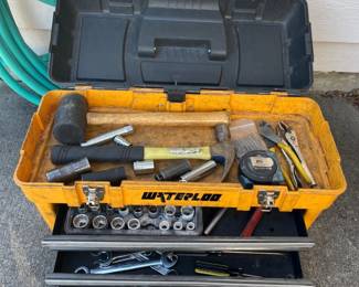 106 YellowandBlackWaterlooToolboxwithAssortedTools
