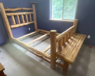 5 LogFullSizeBedFramewithBench