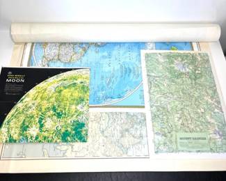105 LargeMapsandNaturePostersLot