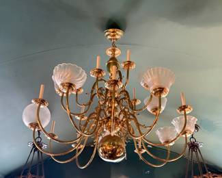 Large scale brass chandelier