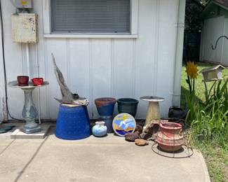 BIRDBATH, PLANTERS, STEPPING STONE
