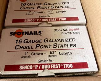 BOXES OF 16 GAUGE GALVANIZED CHISEL POINT STAPLES