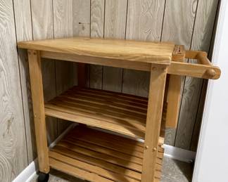 WOODEN KITCHEN/UTILITY CART