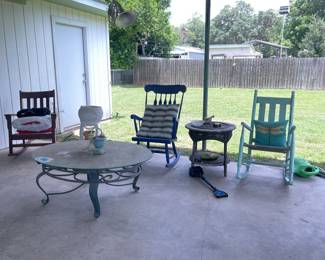PATIO FURNITURE, WOOD ROCKERS