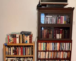 ANTIQUE 2 STACK LAWYERS BOOKSHELF, BOOKSHELVES, TELEVISION, BOOKS, BIBLES