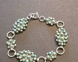 Zuni Link Sterling Silver Bracelet