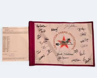 Creighton Farms Invitational Jack Nicklaus signed flag